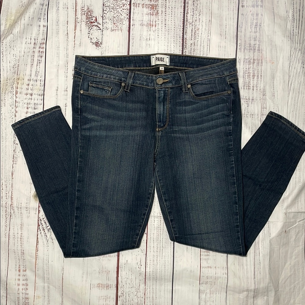 PAIGE Blue Skinny Jeans with Stretchy Fit